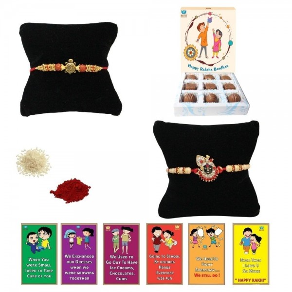BOGATCHI 9 Chocolate Box 2 Rakhi Roli Chawal and Story Card D | Rakhi Special Chocolates | Rakhi Gift for Sister 